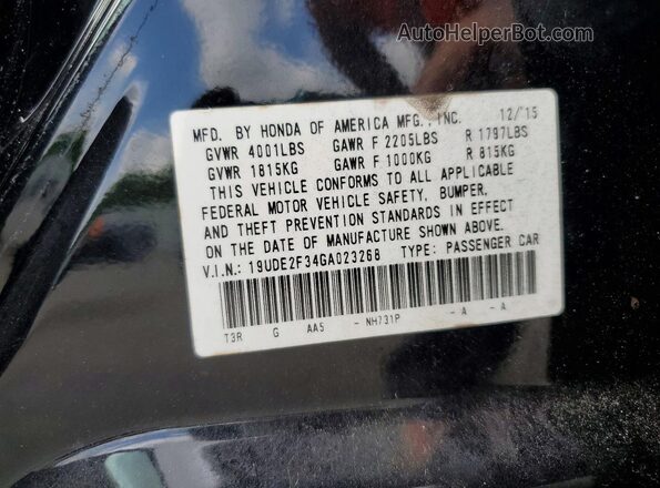 19UDE2F34GA023268 2016 ACURA ILX Black Engine compartment view