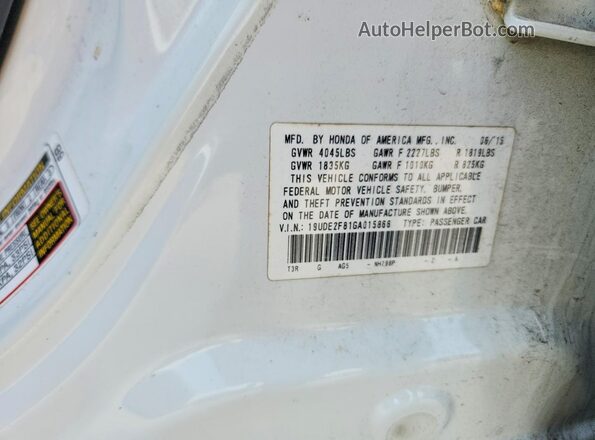 19UDE2F81GA015866 2016 ACURA ILX White Շարժիչի բաժամունքի տեսք