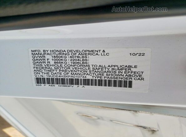 19UDE4H3XPA010744 2023 ACURA INTEGRA White Вид підкапотного простору