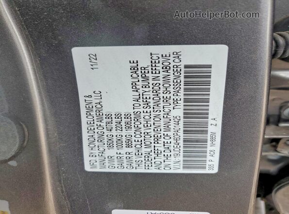 19UDE4H60PA014425 2023 ACURA INTEGRA Gray Շարժիչի բաժամունքի տեսք