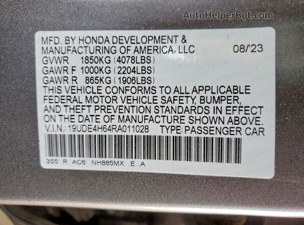 19UDE4H64RA011028 2024 ACURA INTEGRA Gray Vista del compartimento del motor