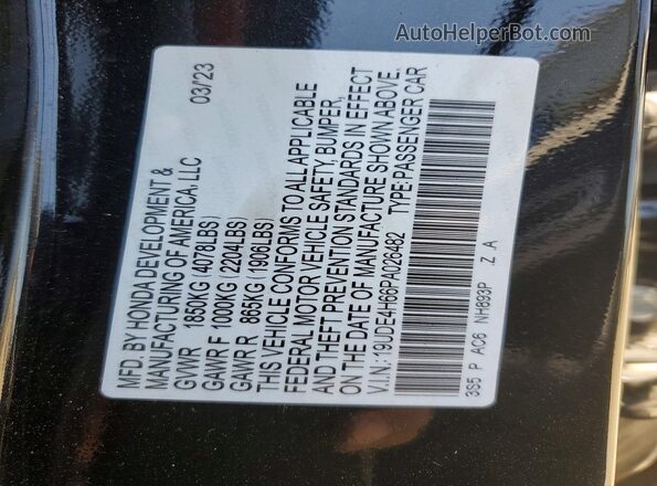 19UDE4H66PA026482 2023 ACURA INTEGRA Black Widok komory silnika