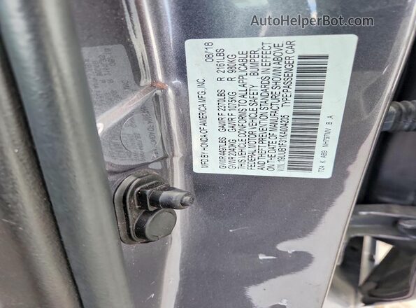 19UUB1F31KA004205 2019 ACURA TLX Gray Vista del compartimento del motor