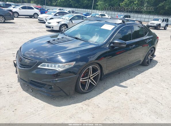 19UUB1F34HA006877 2017 ACURA TLX Black Առջևի ձախ երեք քառորդ տեսարան