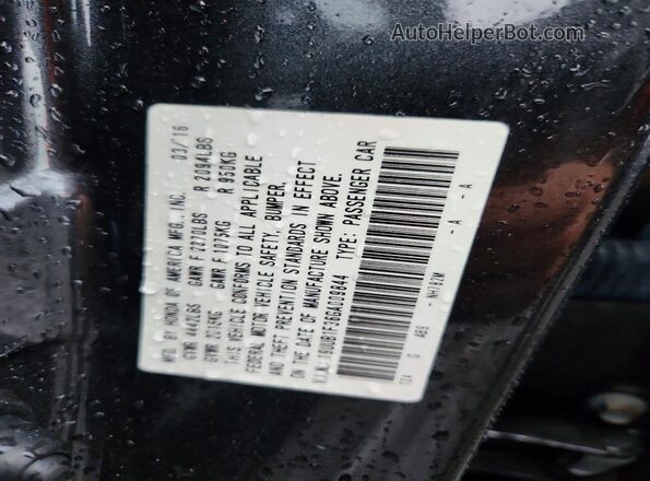 19UUB1F36GA009844 2016 ACURA TLX Black Вид підкапотного простору