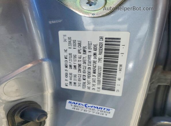 19UUB1F36GA012307 2016 ACURA TLX Gray Շարժիչի բաժամունքի տեսք