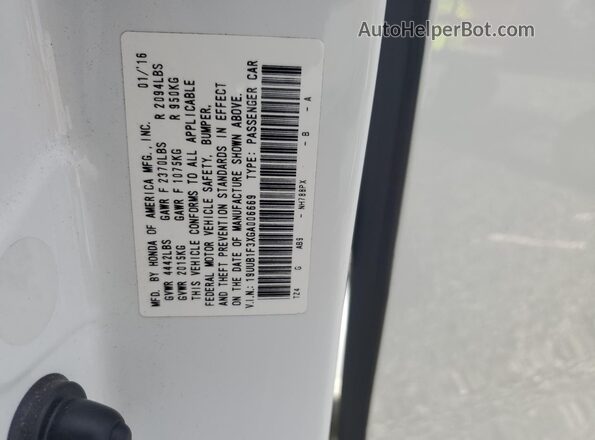 19UUB1F3XGA006669 2016 ACURA TLX White Շարժիչի բաժամունքի տեսք