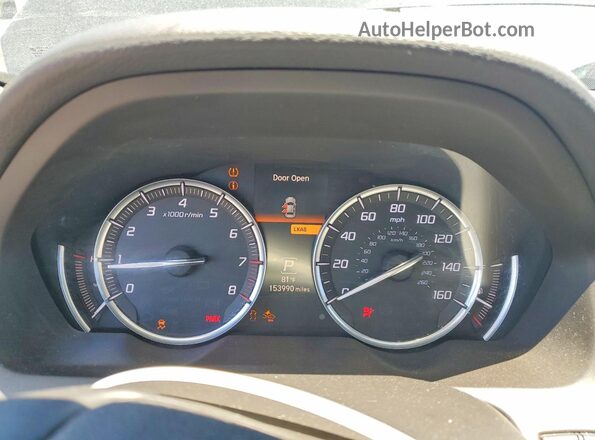19UUB1F54GA016227 2016 ACURA TLX Black Вид щитка приладів