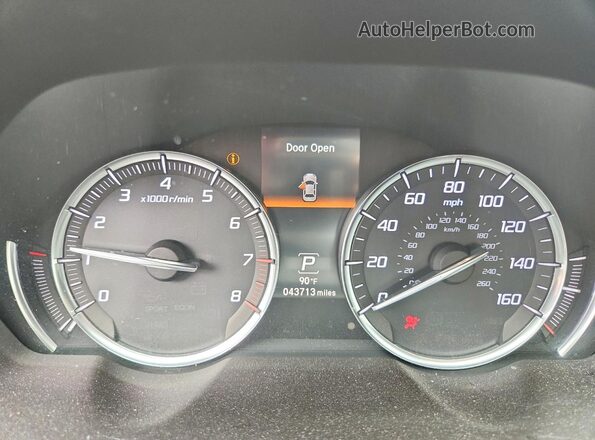 19UUB1F54HA004404 2017 ACURA TLX Gray ხელსაწყოთა პანელის ხედი
