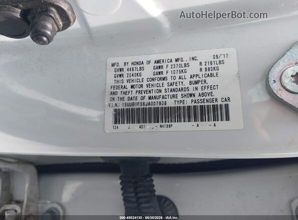 19UUB1F56JA007908 2018 ACURA TLX White Widok komory silnika