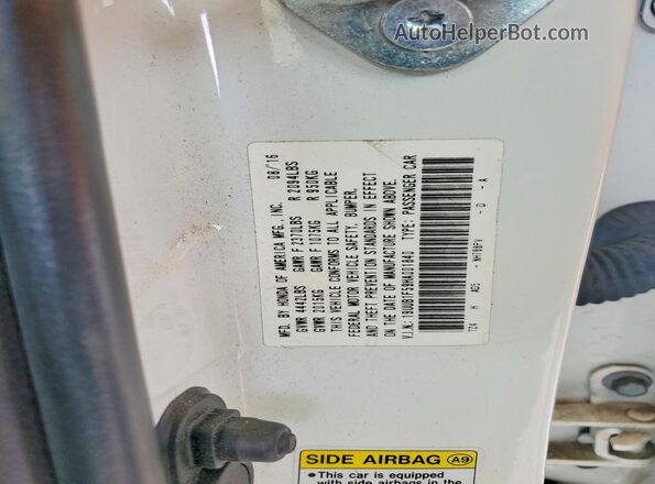 19UUB1F59HA001840 2017 ACURA TLX White Շարժիչի բաժամունքի տեսք