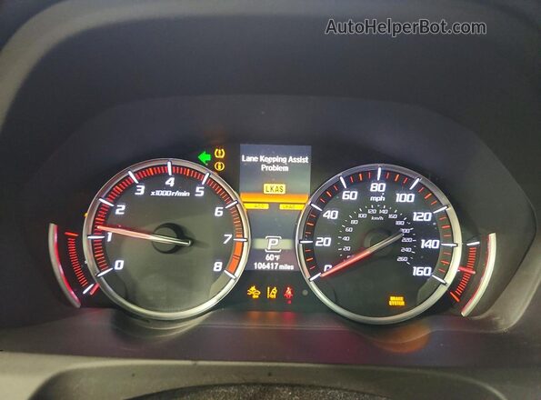19UUB1F62KA004420 2019 ACURA TLX Red Սարքավորումների վահանակի տեսք