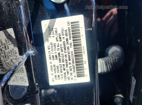 19UUB2F38GA002819 2016 ACURA TLX Black Widok komory silnika