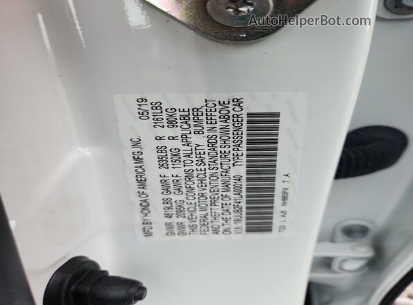 19UUB2F41LA000140 2020 ACURA TLX Белый Вид подкапотного пространства