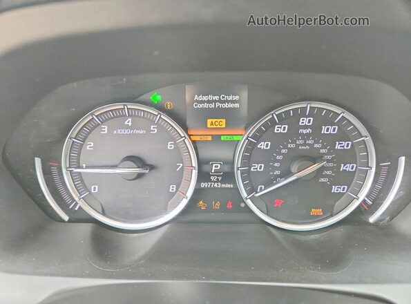 19UUB2F49LA001018 2020 ACURA TLX White Vista del cuadro de instrumentos