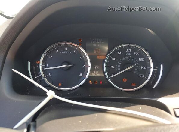 19UUB2F54GA010028 2016 ACURA TLX White Вид щитка приладів