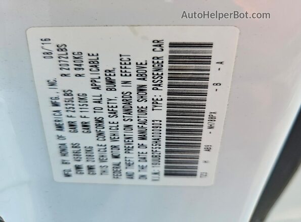 19UUB2F55HA000903 2017 ACURA TLX White Engine compartment view