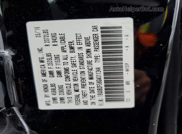 19UUB2F58GA011344 2016 ACURA TLX Black ძრავის განყოფილების ხედი