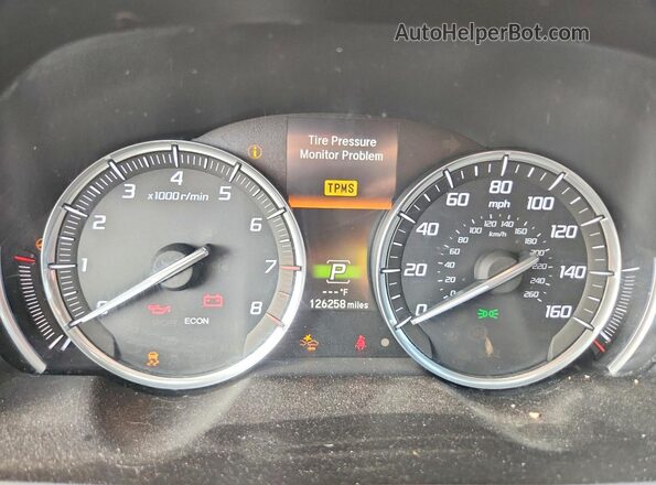 19UUB2F59GA000370 2016 ACURA TLX White Widok zestawu wskaźników