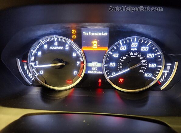 19UUB2F75JA005476 2018 ACURA TLX Black Widok zestawu wskaźników
