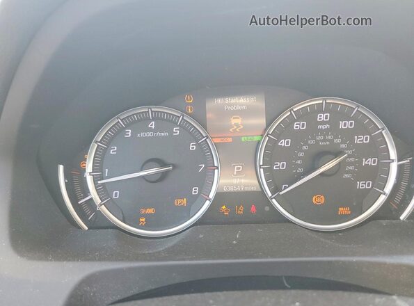 19UUB3F4XLA001065 2020 ACURA TLX White ხელსაწყოთა პანელის ხედი