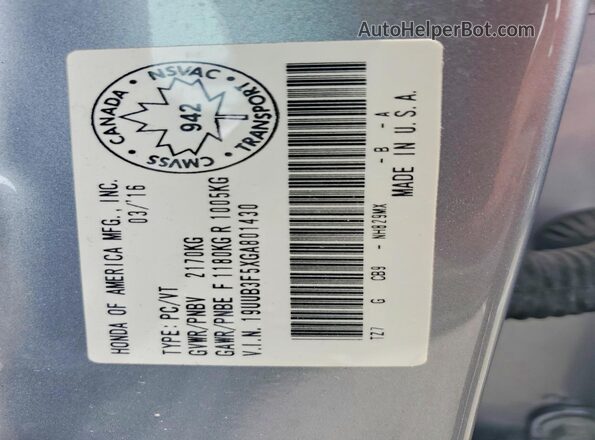 19UUB3F5XGA801430 2016 ACURA TLX Silver Engine compartment view