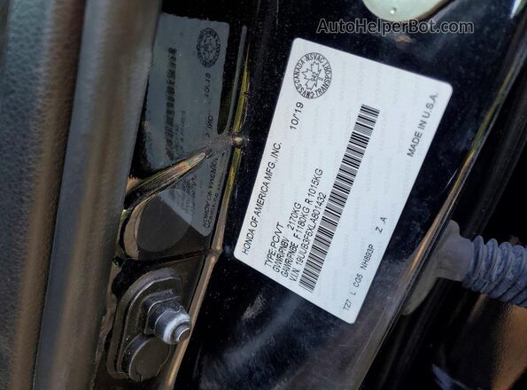 19UUB3F6XLA801432 2020 ACURA TLX Black Vista del compartimento del motor