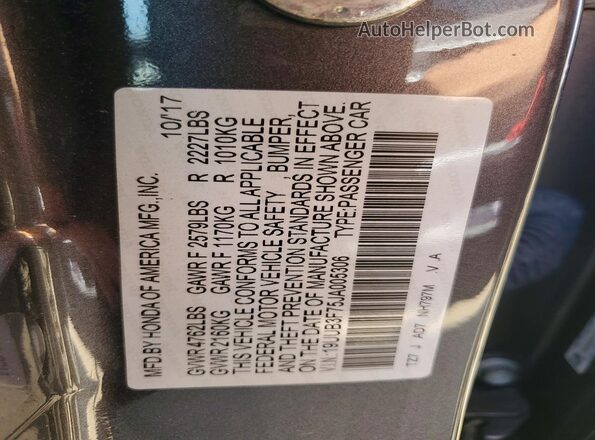19UUB3F75JA005306 2018 ACURA TLX Charcoal Շարժիչի բաժամունքի տեսք