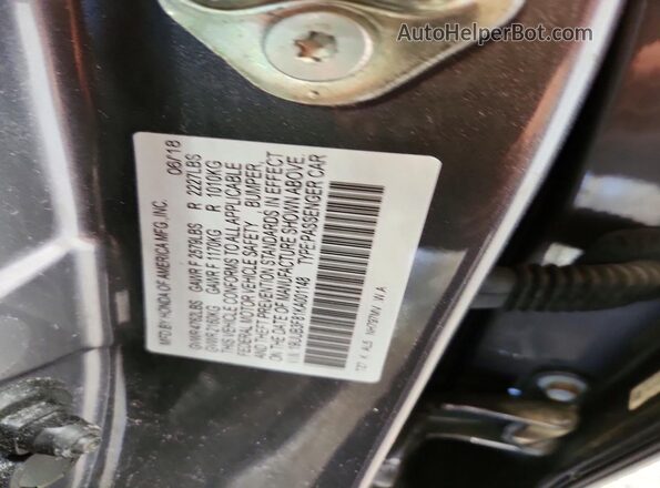 19UUB3F81KA001148 2019 ACURA TLX Gray Vista del compartimento del motor