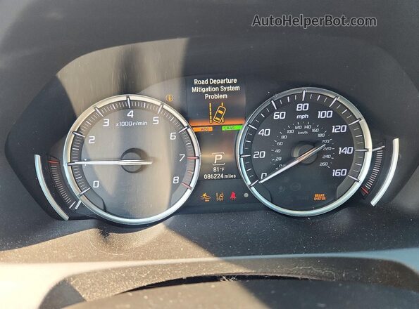 19UUB3F88KA005262 2019 ACURA TLX Blue Սարքավորումների վահանակի տեսք