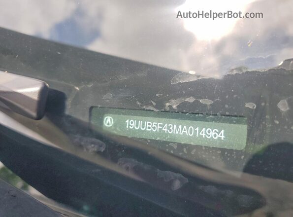 19UUB5F43MA014964 2021 ACURA TLX Silver VIN sticker view