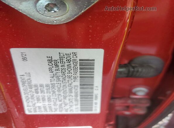 19UUB5F49MA014726 2021 ACURA TLX Red Շարժիչի բաժամունքի տեսք