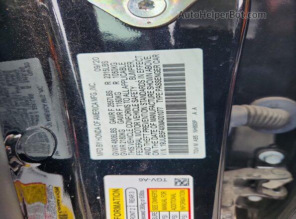 19UUB5F4XMA001077 2021 ACURA TLX Black Engine compartment view