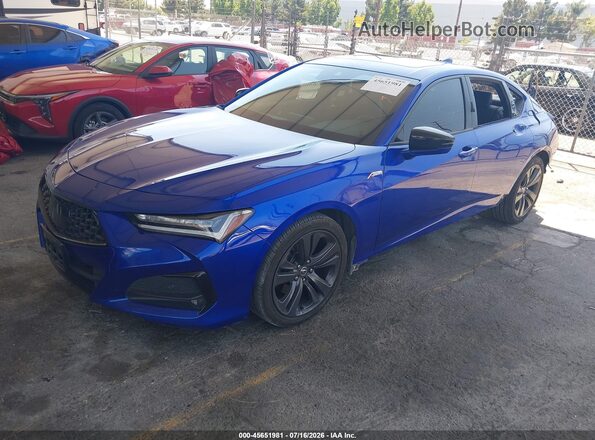 19UUB5F51MA008539 2021 ACURA TLX Blue Vista tres cuartos delantera izquierda
