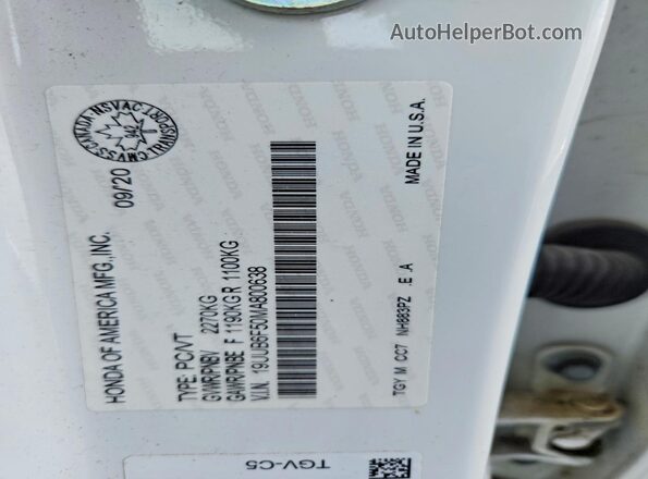 19UUB6F50MA800638 2021 ACURA TLX White Вид підкапотного простору