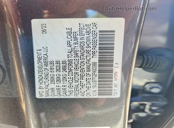 19UUB7F02PA003368 2023 ACURA TLX Gray Вид підкапотного простору