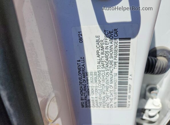 19UUB7F90MA001192 2021 ACURA TLX Белый Вид подкапотного пространства