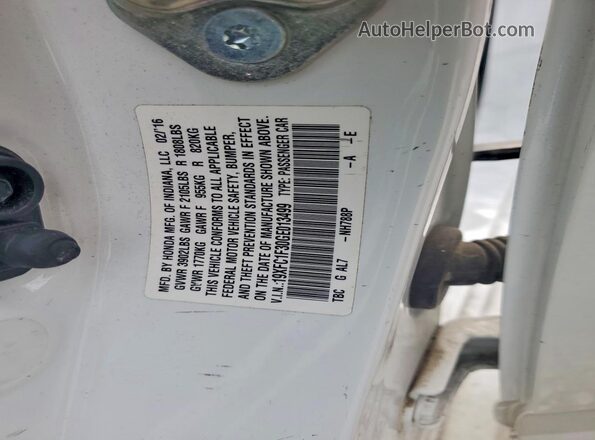 19XFC1F30GE013499 2016 HONDA CIVIC White ძრავის განყოფილების ხედი