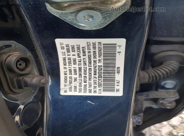 19XFC1F30HE016310 2017 HONDA CIVIC Синий Вид подкапотного пространства