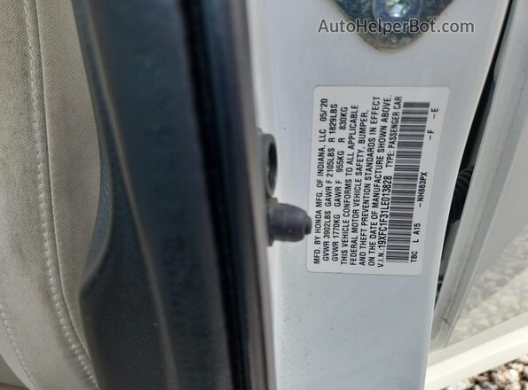 19XFC1F31LE013828 2020 HONDA CIVIC White VIN կոդի պիտակի տեսք
