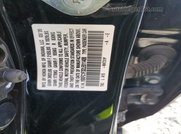 19XFC1F32LE011408 2020 HONDA CIVIC Black Engine compartment view