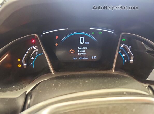 19XFC1F33KE003252 2019 HONDA CIVIC White Вид щитка приладів