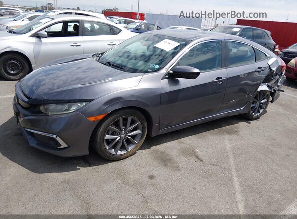 19XFC1F33KE205752 2019 HONDA CIVIC Gray Առջևի ձախ երեք քառորդ տեսարան