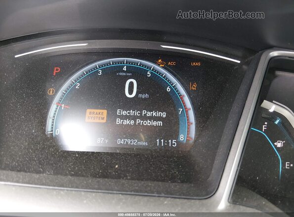 19XFC1F33KE205752 2019 HONDA CIVIC Gray Հետևի նստատեղերի տեսք