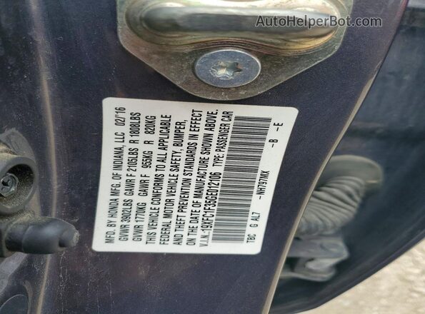 19XFC1F35GE012106 2016 HONDA CIVIC Silver Widok komory silnika