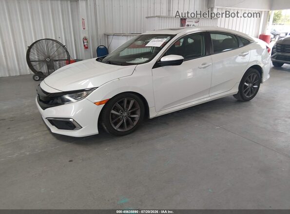 19XFC1F35KE018707 2019 HONDA CIVIC White Առջևի ձախ երեք քառորդ տեսարան