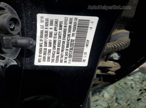 19XFC1F36LE202782 2020 HONDA CIVIC Black Widok komory silnika