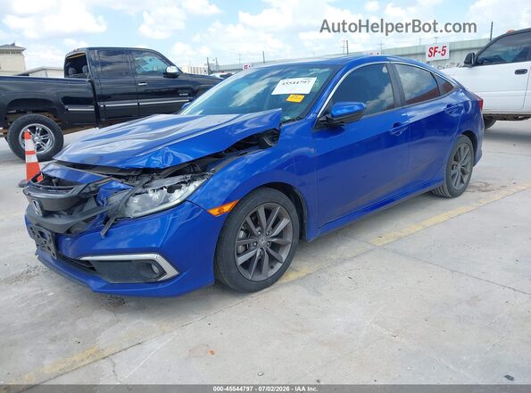 19XFC1F37LE019956 2020 HONDA CIVIC Blue Առջևի ձախ երեք քառորդ տեսարան