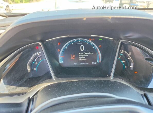19XFC1F38KE211191 2019 HONDA CIVIC Silver ხელსაწყოთა პანელის ხედი