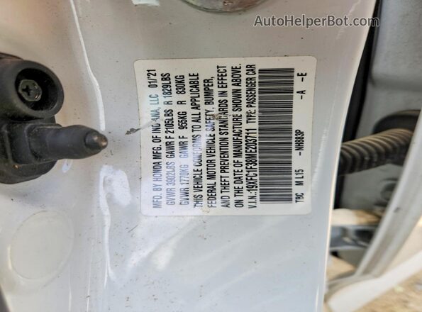 19XFC1F38ME203711 2021 HONDA CIVIC White Շարժիչի բաժամունքի տեսք